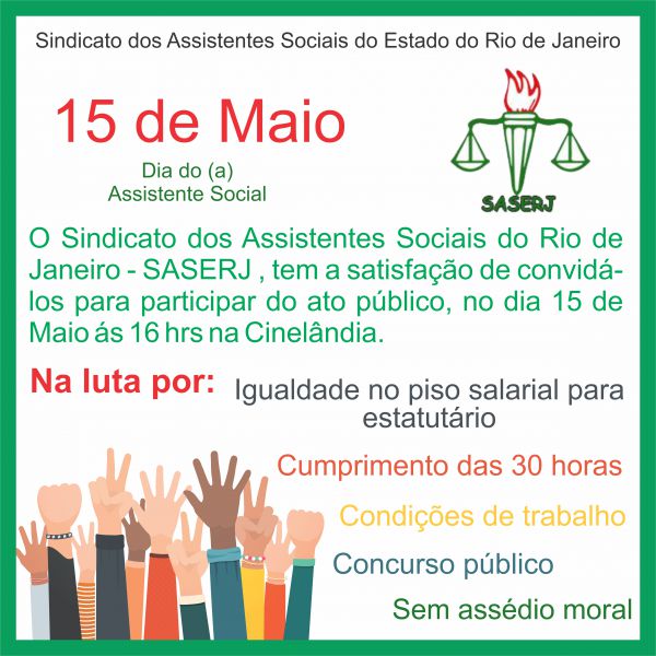 Ato público no dia 15 de Maio