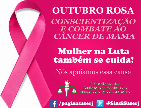 SASERJ apoia o movimento OUTUBRO ROSA