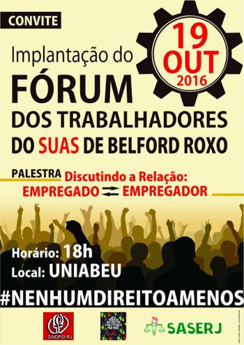 Implantação do Fórum dos (as) Trabalhadores (as) do SUAS de Belford Roxo