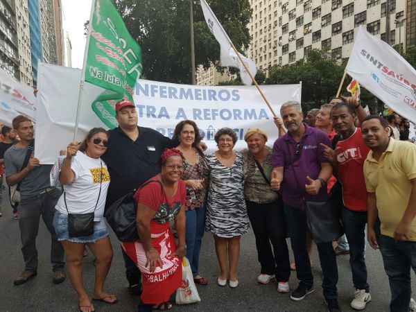 SASERJ presente no protesto contra a reforma da previdência