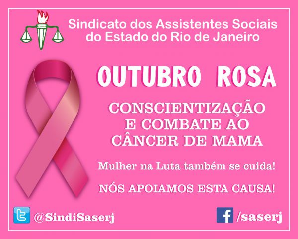 SASERJ apoia o movimento OUTUBRO ROSA