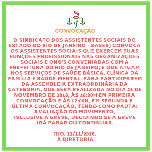 CONVOCAÇÃO PARA ASSEMBLEIA EXTRAORDINÁRIA