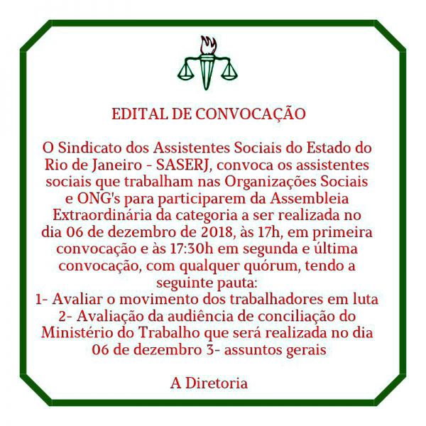 EDITAL DE CONVOCAÇÃO PARA ASSEMBLEIA EXTRAORDINÁRIA