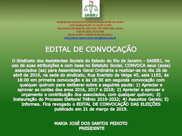 EDITAL DE CONVOCAÇÃO