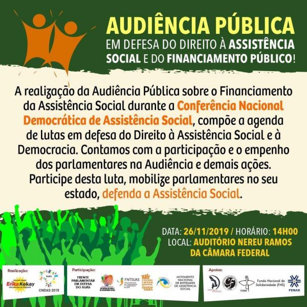 AUDIÊNCIA PÚBLICA EM DEFESA DO DIREITO À ASSISTÊNCIA SOCIAL E DO FINANCIAMENTO PÚBLICO