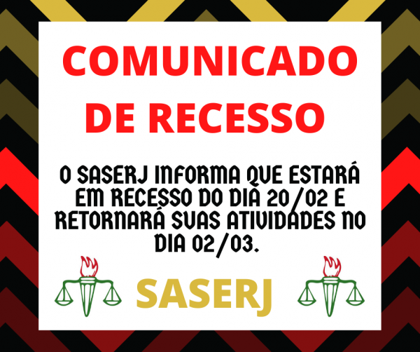 COMUNICADO DE RECESSO DO SASERJ