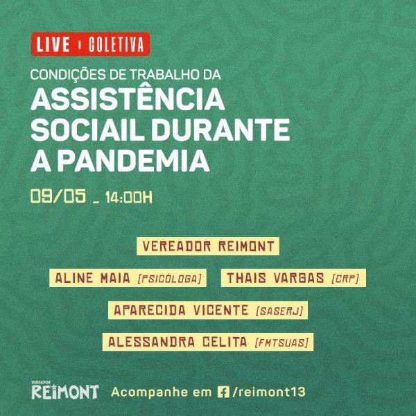 LIVE COLETIVA SOBRE AS CONDIÇÕES DE TRABALHO DA ASSISTÊNCIA SOCIAL NA PANDEMIA