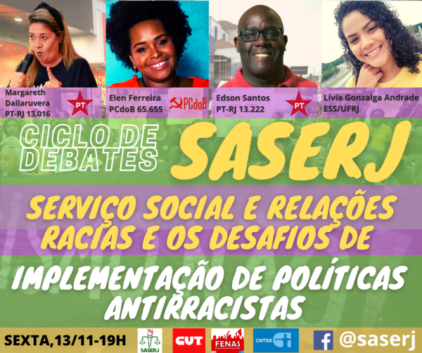 LIVE 'SERVIÇO SOCIAL E RELAÇÕES RACIAIS E OS DESAFIOS DA IMPLEMENTAÇÃO DE POLÍTICAS ANTIRRACISTAS'