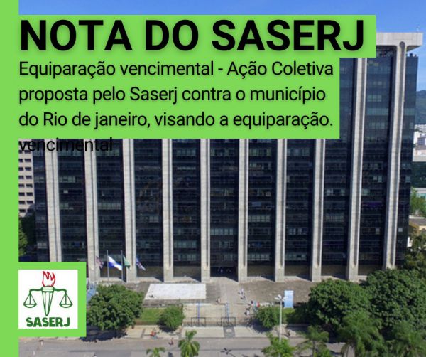 NOTA DO SASERJ - EQUIPARAÇÃO VENCIMENTAL