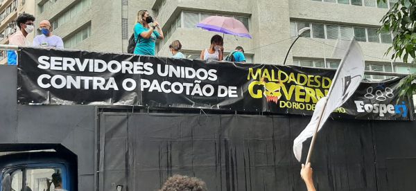 SERVIDORES VOLTAM A PROTESTAR CONTRA O PACOTE DE AUSTERIDADE NA ALERJ
