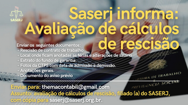 AVALIAÇÃO DE CÁLCULOS DE RESCISÕES DE CONTRATOS