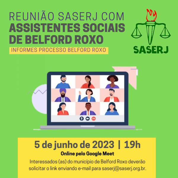 No próximo dia 5 de junho, Saserj se reúne com assistentes sociais de Belford Roxo